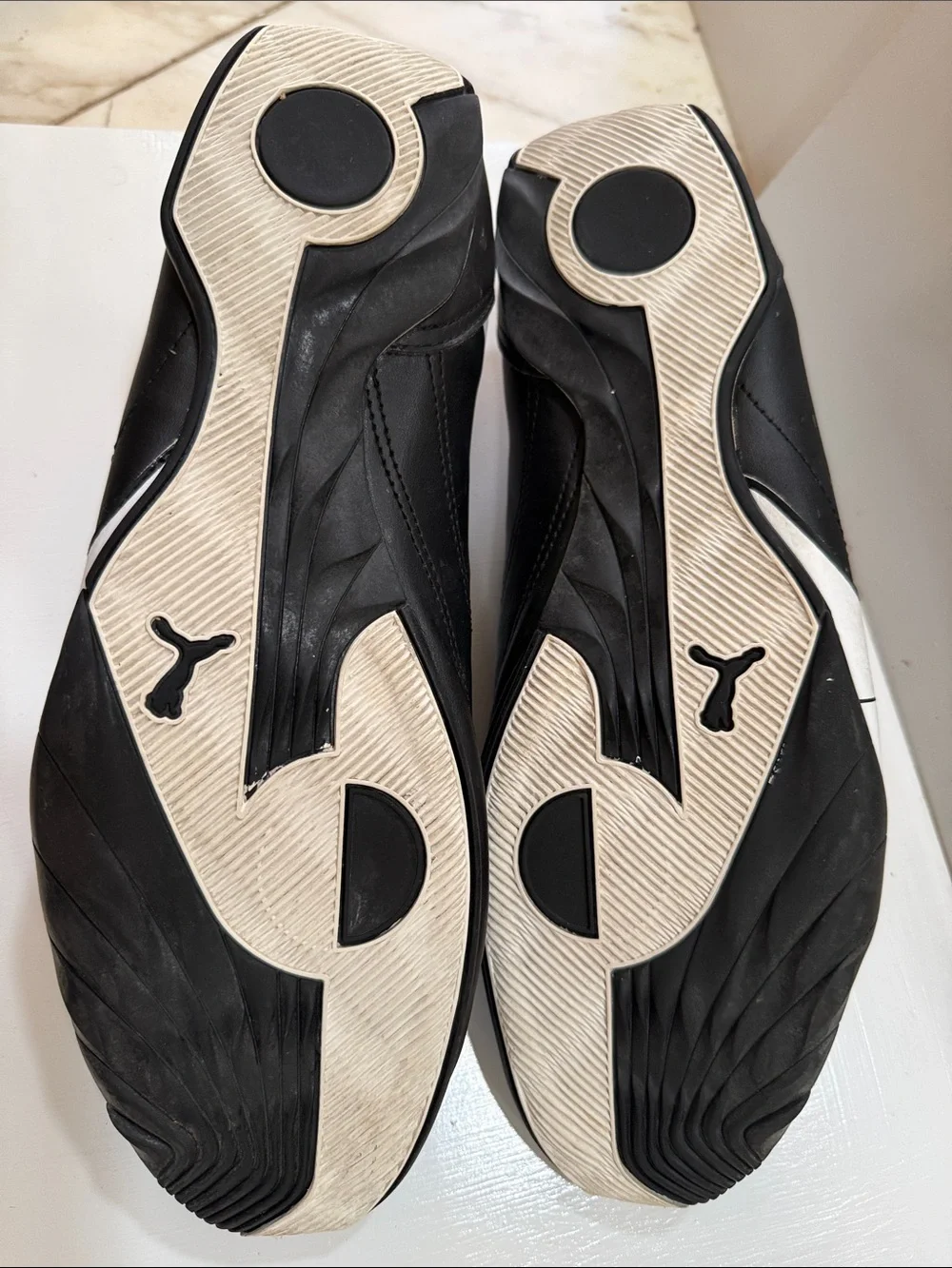 PUMA REDON MENS 13 MOVE DRIVING SHOES BLACK WHITE ADJUSTABLE CASUAL SNEAKERS